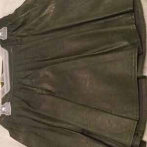 Pleated leather skirt